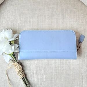 Vintage Coach Accordion Wallet / Continental Clutch # 6907 ( Periwinkle )